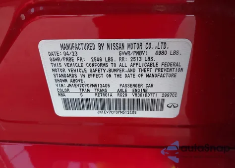 2023 Infiniti Q50 Sensory из США, поврежденный, VIN JN1EV7CP0PM512405